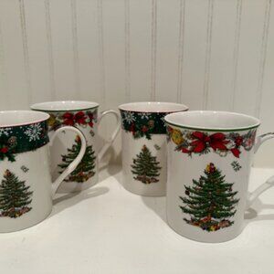 Spode Christmas Tree Coffee/Tea/Hot Chocolate Mugs Qty. 4